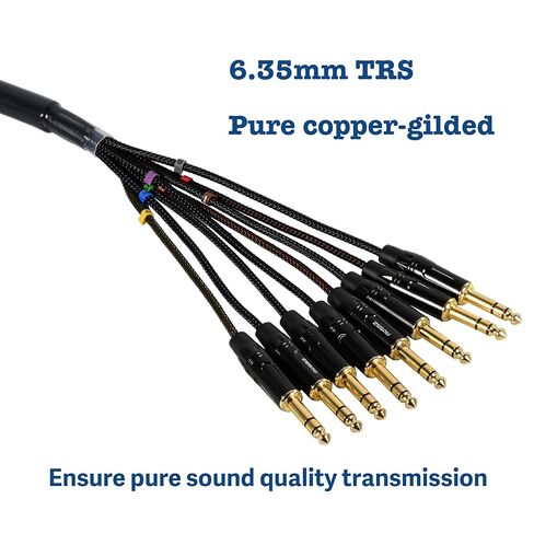 3.28ft/1m DB25 ذكر إلى 8 قنوات ¼ بوصة 6.35 مم TRS كابل ثعبان، كابل تمديد محول صوت ستيريو احترافي منخفض الضوضاء، دبوس مطلي بالذهب in Kuwait