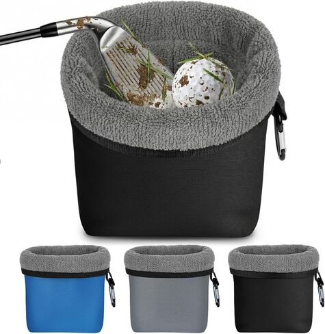Outus 3 Pack Golf Club and Golf Ball Cleaning Bag Washer Cloth Exterior Absorbent Towel Liner Machine Washable Cleans Club Grooves Dry Exterior Clip for Golfer(Cotton Fabric) in Saudi Arabia