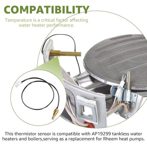 AP19299 Thermistor Chamber Sensor Replacement Compatible with Rheem Ultra Low Nox Rheem Heat Pumps Tankless Water Heaters, Temperature Sensor Water Heater Parts in Saudi Arabia