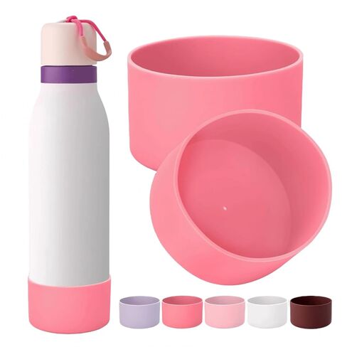 2 قطعة حذاء من السيليكون لـ Black Cherry Owala FreeSip Twist 24oz 18oz، كم واقي مضاد للانزلاق لزجاجة مياه Owala in Kuwait