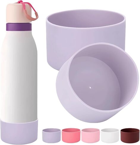 2 قطعة حذاء من السيليكون لـ Black Cherry Owala FreeSip Twist 24oz 18oz، كم واقي مضاد للانزلاق لزجاجة مياه Owala in Kuwait