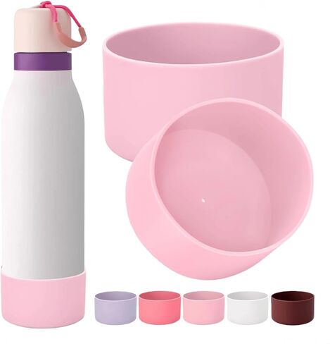 2 قطعة حذاء من السيليكون لـ Black Cherry Owala FreeSip Twist 24oz 18oz، كم واقي مضاد للانزلاق لزجاجة مياه Owala in Kuwait