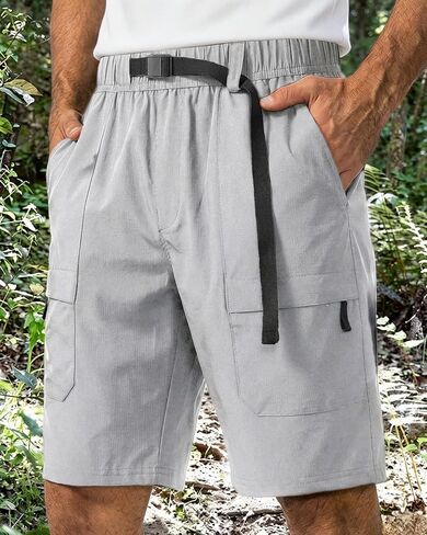 Men's Hiking Shorts Lightweight Multi-Pocket Shorts for Outdoor and Casual Comfortable and Quick-Drying with a Belted Design in Saudi Arabia