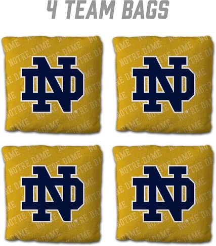 YouTheFan Officially-Licensed NCAA Notre Dame Fighting Irish Set of 4 Cornhole Bags - All Weather Regulation 6" x 6" Size - 16oz Weight - Designed in USA in Saudi Arabia