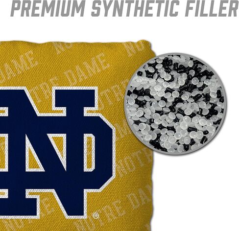 YouTheFan Officially-Licensed NCAA Notre Dame Fighting Irish Set of 4 Cornhole Bags - All Weather Regulation 6" x 6" Size - 16oz Weight - Designed in USA in Saudi Arabia