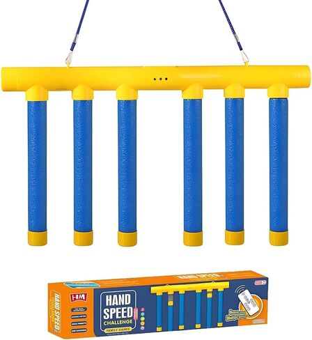 Reflective Drop Stick Challenge Game, Hand Eye Coordination Reflex Training Toy, 3 Adjustable Speed Modes, Catching Sticks Game (Yellow) in Saudi Arabia