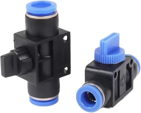 Air Pneumatic Hand Valve 2 Way Quick Fittings Push Connector Tube Hose Plastic 4mm 6mm 8mm 10mm 12mm Flow Limiting Speed Control(Color:HVFF-8) in Saudi Arabia