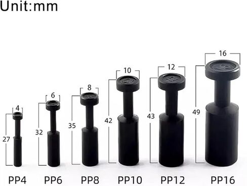 20pcs PP Nylon Pneumatic Blanking Plug Hose Tube Push Fit Connector Air Line 4mm 6mm 8mm 10mm 12mm 16mm(Size:PP-10) in Saudi Arabia