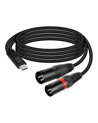 كابل صوت USB C إلى Dual XLR ذكر من GELRHONR، كابل صوت ستيريو من النوع C إلى 2 XLR بطول 3.3 قدم لمضخم الطاقة ومكبر الصوت وخلاط الصوت والمزيد in Saudi Arabia