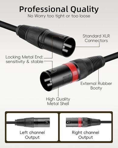 كابل صوت USB C إلى Dual XLR ذكر من GELRHONR، كابل صوت ستيريو من النوع C إلى 2 XLR بطول 3.3 قدم لمضخم الطاقة ومكبر الصوت وخلاط الصوت والمزيد in Saudi Arabia