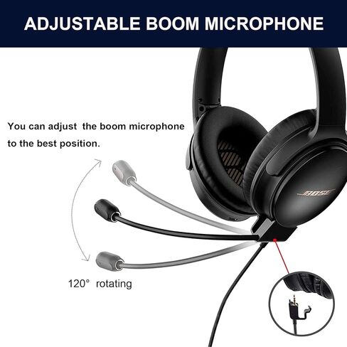 Replacement Microphone Compatible with Bose QuietComfort 35 II, QC35 II, QC35 Headphones, Boom Mic Cable with Mute Switch for PS4 PS5 Xbox One PC Laptop in Saudi Arabia