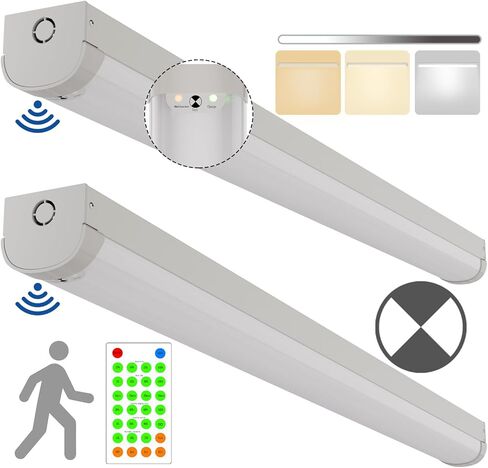 2 حزمة 4FT ثلاثي المستوى استشعار الحركة LED الشريط الخطي الطوارئ ضوء الدرج ث / البعيد، CCT 20W / 40W للاختيار، 125lm / W، بطارية احتياطية، 30K / 40K / 50K عكس الضوء متجر تجاري سقف الإضاءة لاعبا اساسيا، ETL in Saudi Arabia