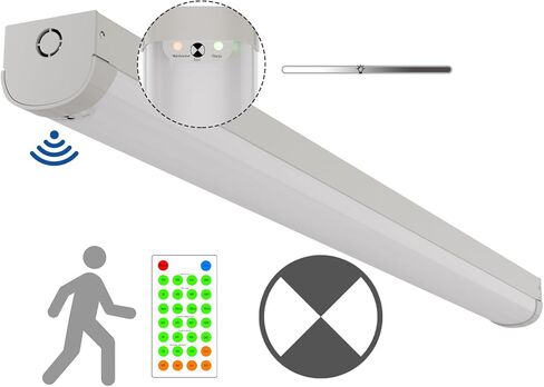 2FT مستشعر الحركة ثلاثي المستوى LED شريط خطي لإضاءة الدرج في حالات الطوارئ مع جهاز تحكم عن بعد، 10 وات/20 وات 1250 لومن/2500 لومن، بطارية احتياطية، 5000 كلفن، 100-277 فولت IP20، مصباح سقف متجر تجاري قابل للتعتيم بطول 2 قدم، ETL in Saudi Arabia