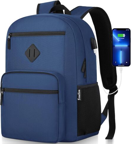 YAMTION Black Backpack,School Bookbag for Teens and Adults Schoolbag Fits 15.6 Inch Laptop Lightweight College Backpack for Daily Commute School in Saudi Arabia