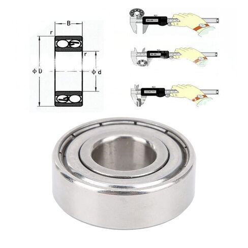BORDSTRACT محمل كروي، 10 قطع S6202ZZ 35x15x11 ملم 1.4x0.6x0.4 بوصة من الفولاذ المقاوم للصدأ قطع غيار الآلات مزدوجة الحماية in Saudi Arabia