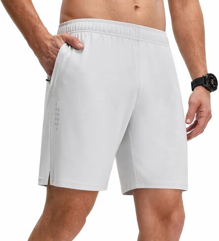 M MAELREG Men's Athletic Shorts with Zipper Pockets 7" Moisture Wicking Gym Workout Shorts for Men Lightweight Drawstring in Saudi Arabia