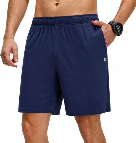 M MAELREG Men's Athletic Shorts with Zipper Pockets 7" Moisture Wicking Gym Workout Shorts for Men Lightweight Drawstring in Saudi Arabia