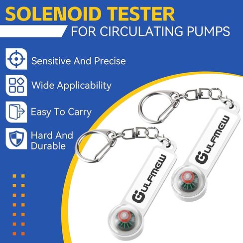 2 Pack Solenoid Tester, Rotation Tester and AC Detector for Circulating Pumps, Solenoid Magnet Tool to Detects AC Fields(White) in Saudi Arabia