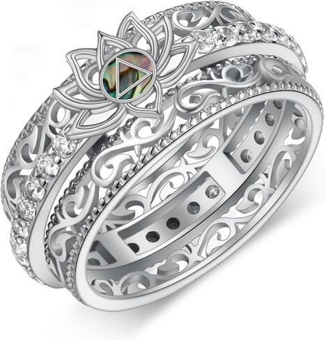 خاتم رصانة سبينر 925 من الفضة الإسترليني خاتم مجهول لمدمني الكحول AA رمز هدايا الاسترداد هدايا رصانة للنساء in Kuwait