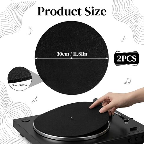 Turntable Mat Black Record Player Mat 12 In Anti-Slip & Anti-Static Turntable Slipmat for Home Records Players Vinyl Records Pad Accessory in Saudi Arabia