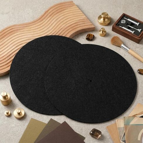 Turntable Mat Black Record Player Mat 12 In Anti-Slip & Anti-Static Turntable Slipmat for Home Records Players Vinyl Records Pad Accessory in Saudi Arabia