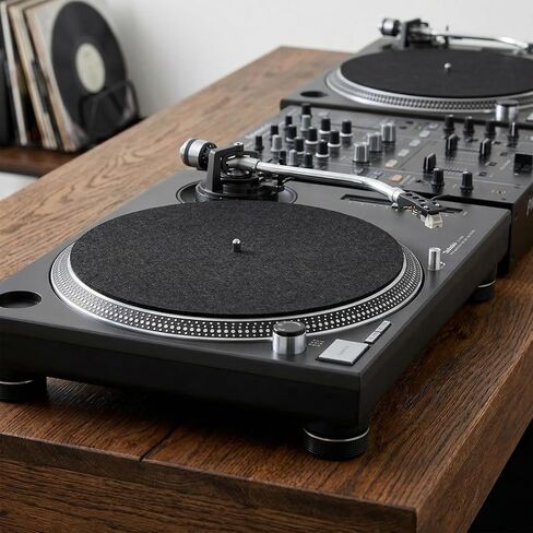 Turntable Mat Black Record Player Mat 12 In Anti-Slip & Anti-Static Turntable Slipmat for Home Records Players Vinyl Records Pad Accessory in Saudi Arabia