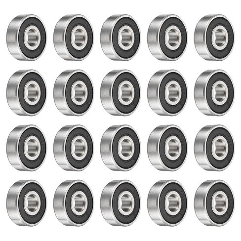 uxcell 20Pcs 696RS Deep Ball Bearings 6x15x5mm High Carbon Steel Double Sealed Bearings for Electric Motor, Home Appliances, Garden Machinery, Black in Saudi Arabia