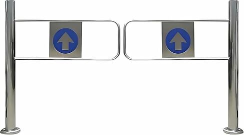 Supermarket Entrance Safety Gate,Spring-Loaded Safety Swing Gate, 90° Opening Metal Barricade, One-Way Door for Industrial Factory Supermarket Aisle in Saudi Arabia