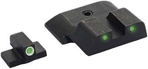 مجموعة رؤية مربعة الشكل أمامية/خلفية من AMERIGLO باللون الأخضر التريتيوم متوافقة مع Glock Gen 1-4 9mm/.40/.380، Gen 5 10mm/.45 in Kuwait