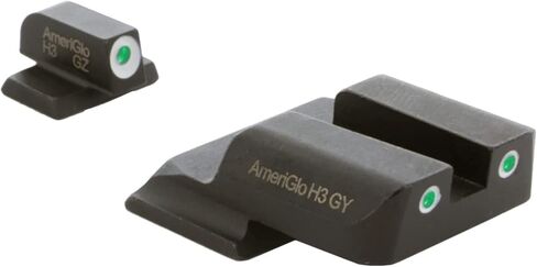 AMERIGLO Protector Tritium Green Front/Rear Square Notch Sight Set Compatible with Glock Gen 1-4 9mm/.40/.380, Gen 5 10mm/.45 in Kuwait