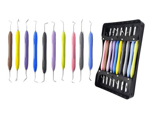 Artman Instruments Silicone Handle Dental Composite Filling Instruments Kit with Cassette Holder 10pcs Composite Restoration Tools in Saudi Arabia