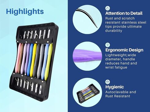 Artman Instruments Silicone Handle Dental Composite Filling Instruments Kit with Cassette Holder 10pcs Composite Restoration Tools in Saudi Arabia