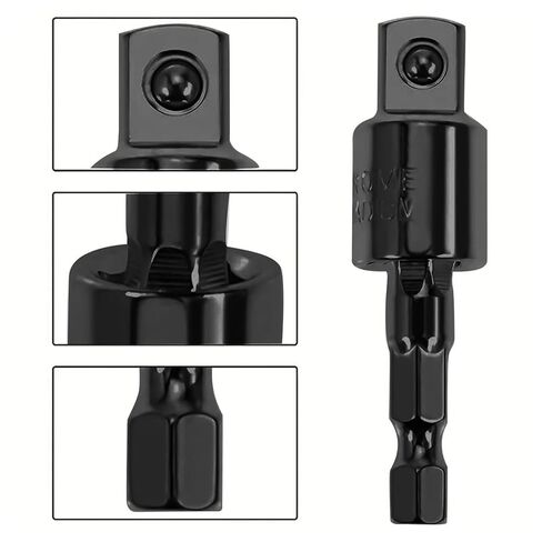 3PCS Impact Grade Socket Adapter Set, 1/4" 3/8" 1/2" Drill Converter for Impact Driver, 360° Rotatable Extension Bar, Power Tool Accessories Gift for Men in Saudi Arabia