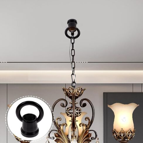 Veemoon Chandelier Hook Ring Light Fixture, 20pcs Ceiling Light Hanging Ring Hanger Ceiling Lamp Connectors Pendant Light Connection Ring Chandelier Hanging Kit Lamp Nut Fastener Zinc Alloy Bolt in Saudi Arabia