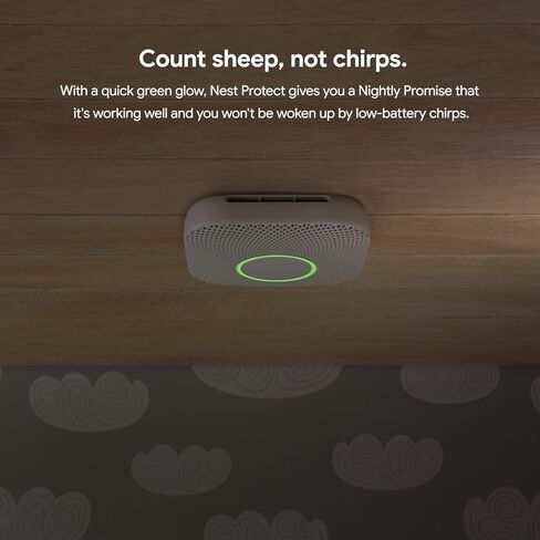 Google Nest Protect Smart Smoke and Carbon Monoxide Alarm – Split-Spectrum Sensor, App Alerts, Voice Notifications, Battery Operated, White, Includes Cleaning Cloth in Saudi Arabia