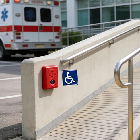 Handicap ADA Compliant Stickers (4-Pack) - 5x5 Inch Blue Wheelchair Symbol, Premium Laminated Vinyl for Indoor & Outdoor Use in Saudi Arabia