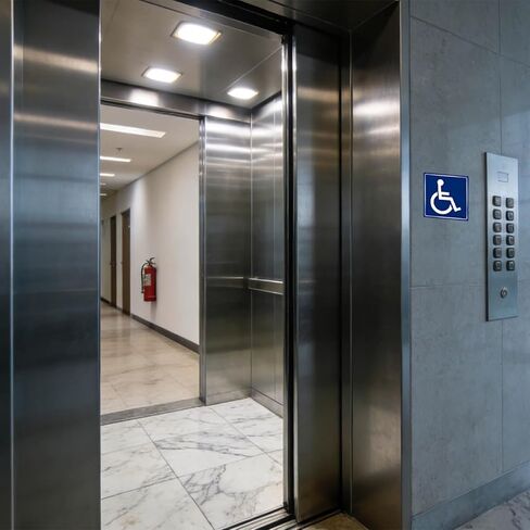 Handicap ADA Compliant Stickers (4-Pack) - 5x5 Inch Blue Wheelchair Symbol, Premium Laminated Vinyl for Indoor & Outdoor Use in Saudi Arabia