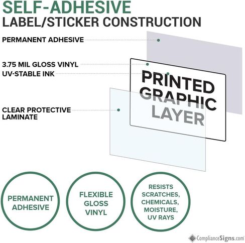 ComplianceSigns.com NOTICE No Cell Phones English + Spanish OSHA Safety Label Decal, 7x5 in. Vinyl for Cell Phones in Saudi Arabia