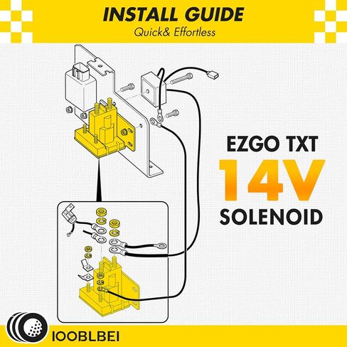 EZGO 14V Golf Cart Solenoid Compatible 4 Terminal for EZGO TXT 1994-up Gas Starter Continuous Duty Solenoid Switch Repair Replace OEM 27153G01, 612813 in Saudi Arabia