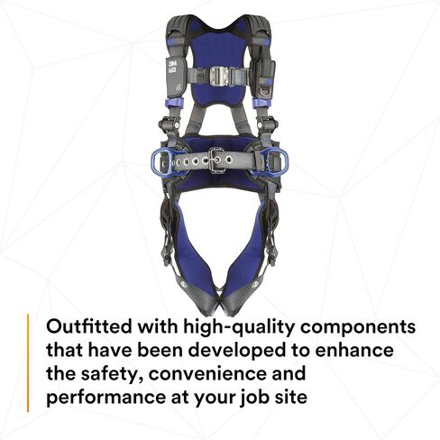 3M DBI-SALA ExoFit X300، حزام أمان مريح لوضع البناء، حماية من السقوط، حلقات على شكل حرف D للظهر والورك، إبزيم صدر سريع القفل تلقائيًا، مشبك ساق اللسان، 1140183، كبير in Kuwait