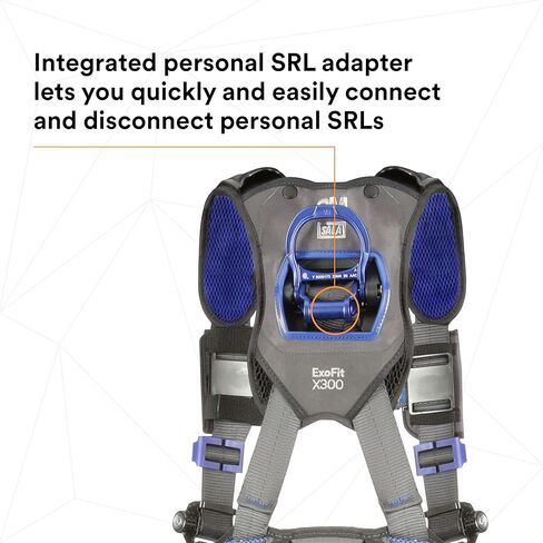 3M DBI-SALA ExoFit X300، حزام أمان مريح لوضع البناء، حماية من السقوط، حلقات على شكل حرف D للظهر والورك، إبزيم صدر سريع القفل تلقائيًا، مشبك ساق اللسان، 1140183، كبير in Kuwait