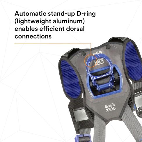 3M DBI-SALA ExoFit X300، حزام أمان مريح لوضع البناء، حماية من السقوط، حلقات على شكل حرف D للظهر والورك، إبزيم صدر سريع القفل تلقائيًا، مشبك ساق اللسان، 1140183، كبير in Kuwait