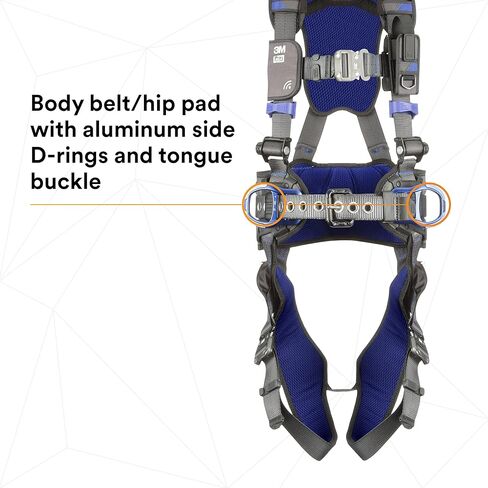3M DBI-SALA ExoFit X300، حزام أمان مريح لوضع البناء، حماية من السقوط، حلقات على شكل حرف D للظهر والورك، إبزيم صدر سريع القفل تلقائيًا، مشبك ساق اللسان، 1140183، كبير in Kuwait