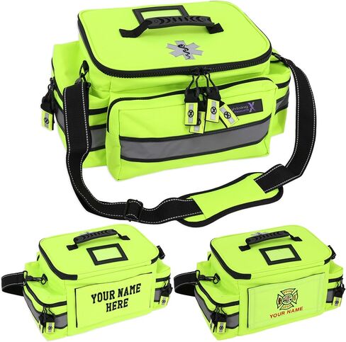Lightning X LXMB25 Medium EMT Trauma Bag | Personalized Embroidered Name or Logo | EMS, Paramedic & First Responder Medical Equipment Bag (Black w/Embroidery) in Saudi Arabia