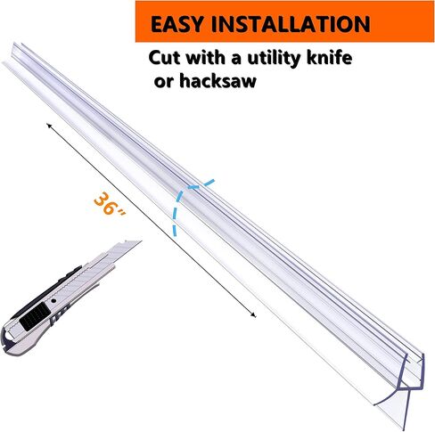 Frameless Shower Door Bottom Seal 2-Pack Think 1/4"(6mm) Long 36''(914mm) Shower Door Sweep to Create a Water Barrier Shower Door Seal Strip Design to Stop Leaks in Saudi Arabia