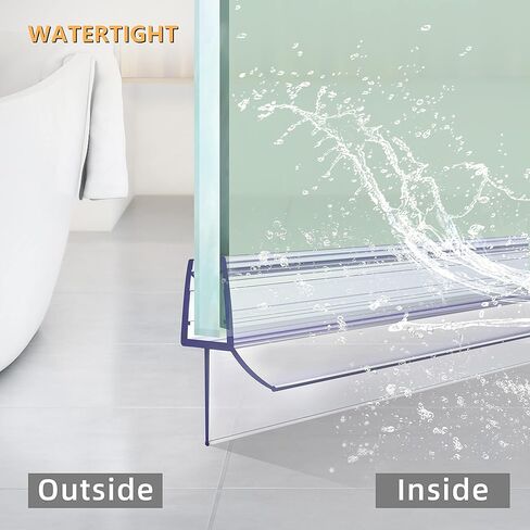 Frameless Shower Door Bottom Seal 2-Pack Think 1/4"(6mm) Long 36''(914mm) Shower Door Sweep to Create a Water Barrier Shower Door Seal Strip Design to Stop Leaks in Saudi Arabia