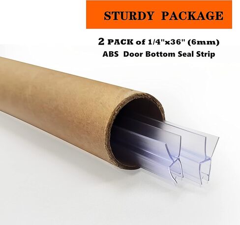 Frameless Shower Door Bottom Seal 2-Pack Think 1/4"(6mm) Long 36''(914mm) Shower Door Sweep to Create a Water Barrier Shower Door Seal Strip Design to Stop Leaks in Saudi Arabia