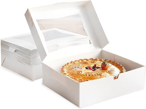 19"x14"x4" inches Half Sheet White Cake Boxes with Window, Premium Bakery Boxes, One piece cake box, Perfect for packaging and selling cakes, donuts, cookies, and muffins, (50-Pack) in Saudi Arabia