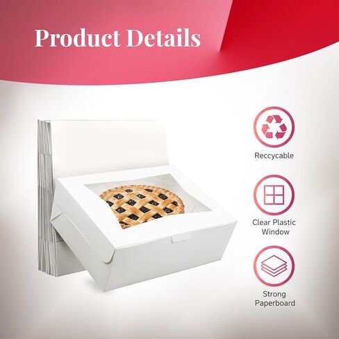 19"x14"x4" inches Half Sheet White Cake Boxes with Window, Premium Bakery Boxes, One piece cake box, Perfect for packaging and selling cakes, donuts, cookies, and muffins, (50-Pack) in Saudi Arabia