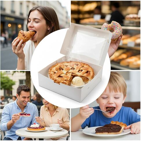 19"x14"x4" inches Half Sheet White Cake Boxes with Window, Premium Bakery Boxes, One piece cake box, Perfect for packaging and selling cakes, donuts, cookies, and muffins, (50-Pack) in Saudi Arabia